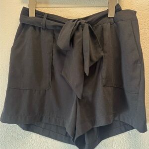Women's High Waist Black Shorts